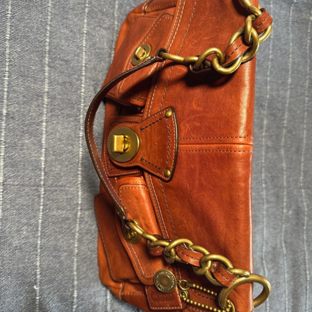 Vintage Coach 65th anniversary legacy Leigh cognac leather satchel - Picture 15 of 15